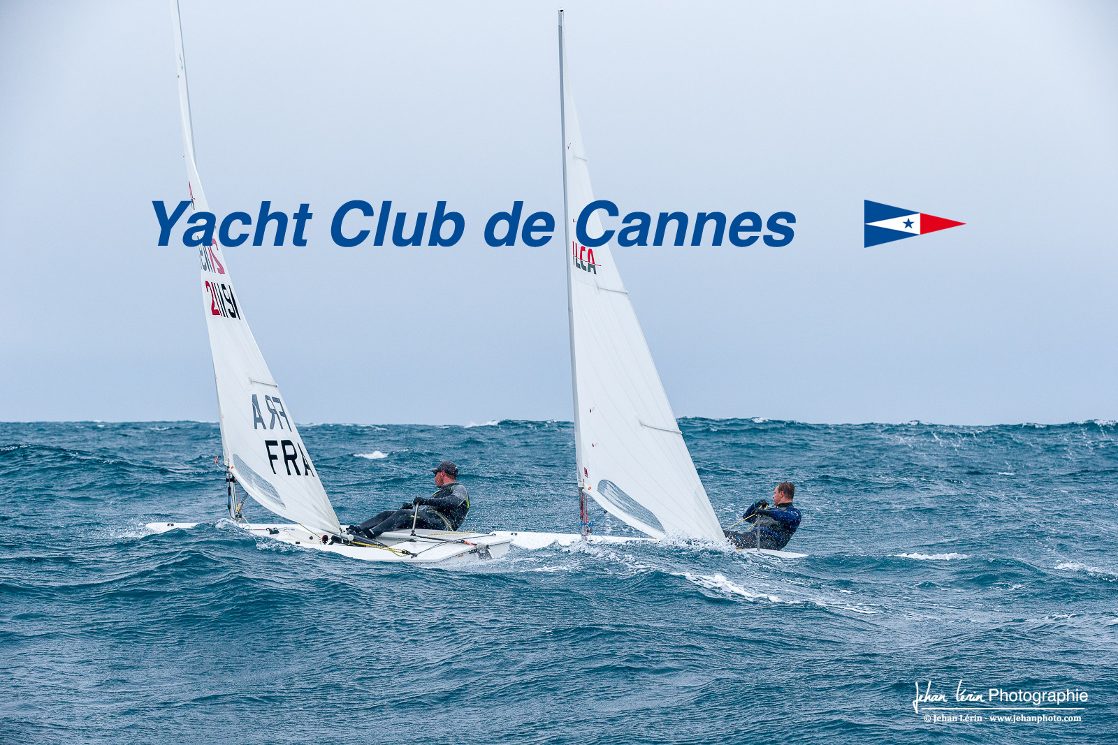 JB Bernaz et les ILCA du Yacht Club de Cannes dans la brise