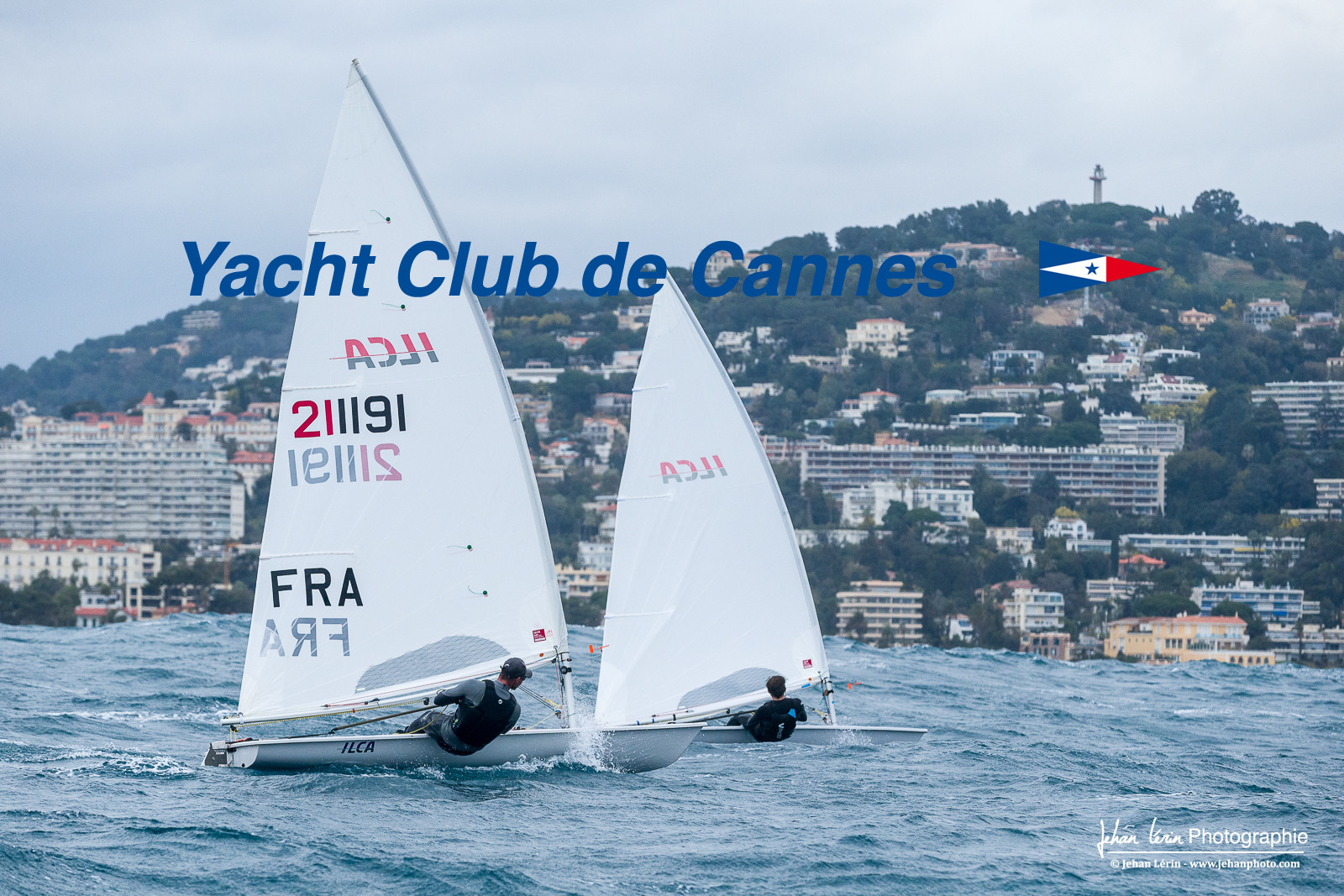 JB Bernaz et les ILCA du Yacht Club de Cannes dans la brise